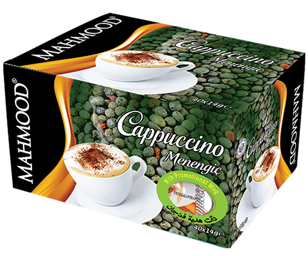 Коробка с 40 пакетиками Cappuccino с ароматом дикой фисташки и чашкой в подарок 